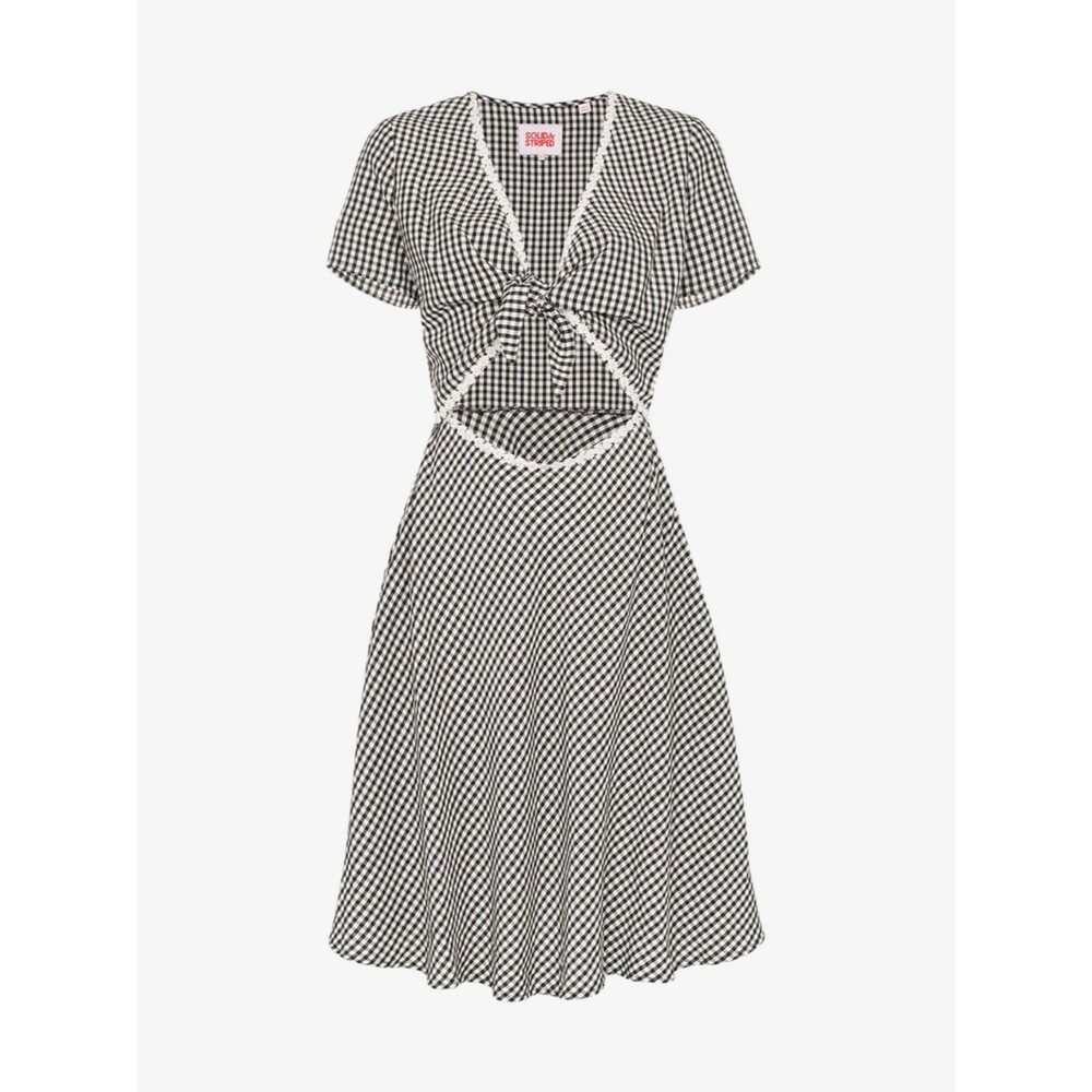 Solid & Striped Gingham Cutout Cover Up Dress